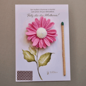 kit com 10 Und do Cartão aromático com Vela Flor de margarida  (Personalizável)
