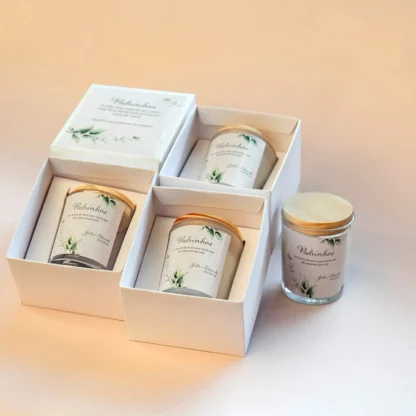 Kit de Embalagens Caixa Branca com Berço (velas de 60g) - Imagem 2
