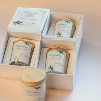 Kit de Embalagens Caixa Branca com Berço (velas de 60g)