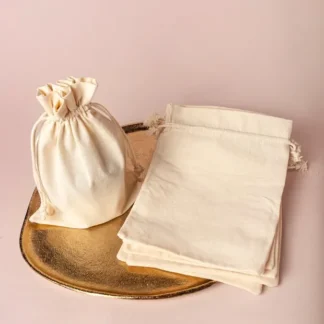Kit de Embalagens Saquinho de Algodão Cru com Tag Personalizada (velas de 90g a 190g)