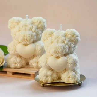 Vela Aromática Flor de Cerejeira Escultural (Ursinho com Coração)