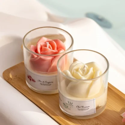 Vela Aromática Escultural Flor de Cerejeira 150g (Rosa Vermelha) - Imagem 3