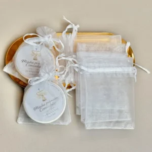 Kit de Embalagens Saquinho de Organza Branco (velas de 20g)