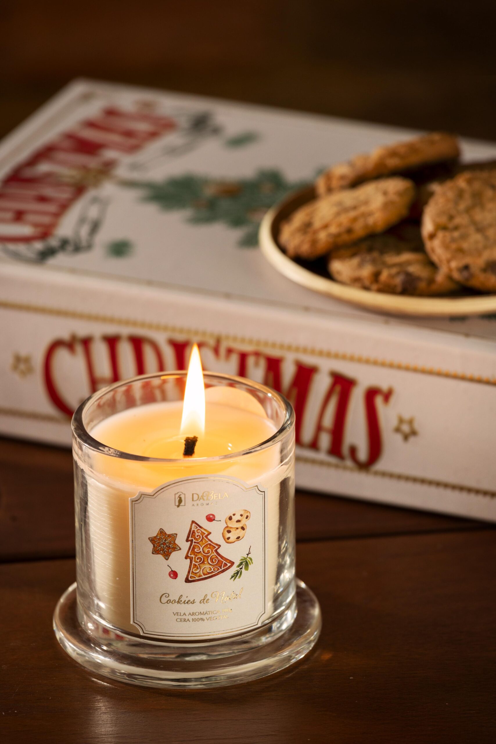 Vela Aromática Cookies de Natal com Redoma de Vidro - Imagem 2